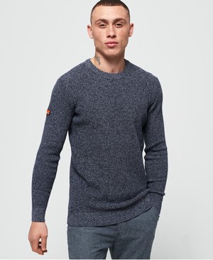 Superdry Stadium Crew Neck Férfi Ugró Kék | OGHIN2708